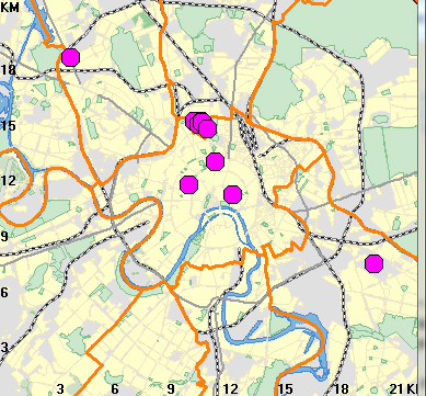 Магазины кошерных продуктов на карте Москвы