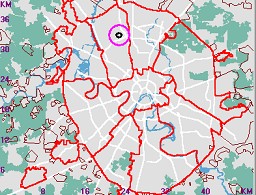 Карта - навигатор, расположение УРЗ на карте Москвы