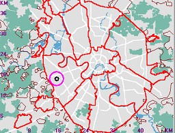 Карта - навигатор, расположение УРЗ на карте Москвы